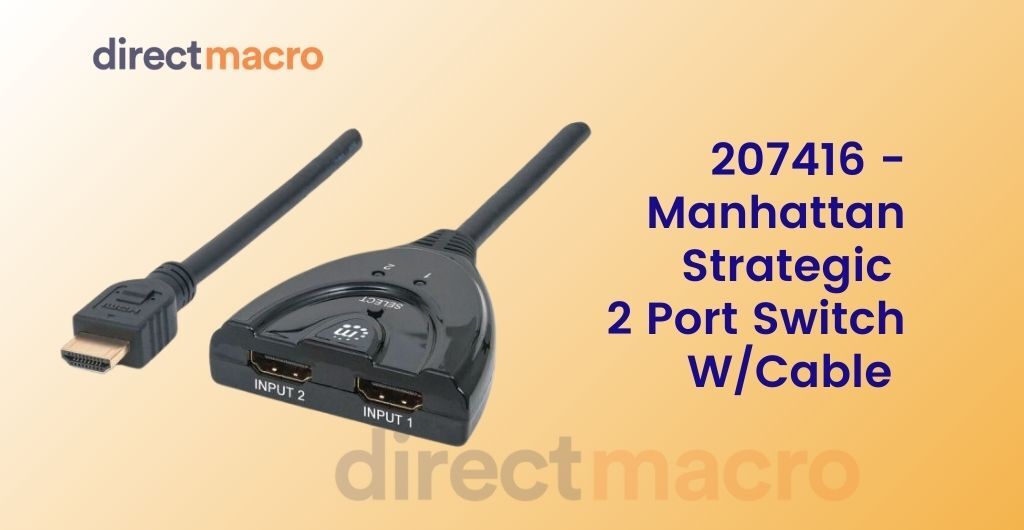 207416 -Manhattan Strategic 2 Port Switch W/Cable | Direct Macro